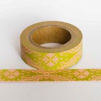 green-demask-washi-tape